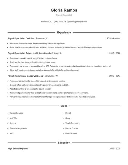 Resume example 1