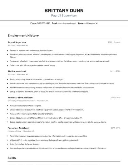 Resume example 2