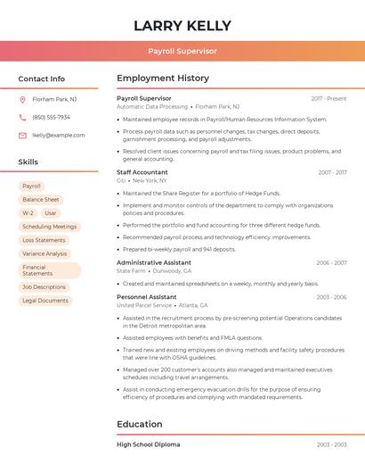 Resume example 3
