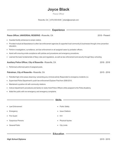 Resume example 1