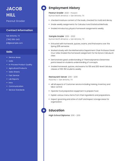 Peanut Grader Resume