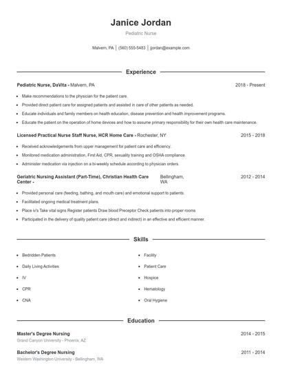 Resume example 1
