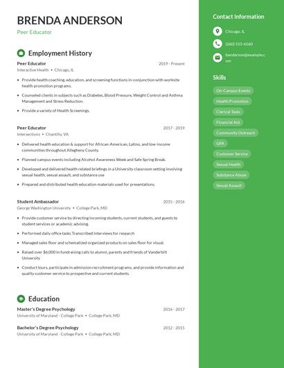 Resume example 5