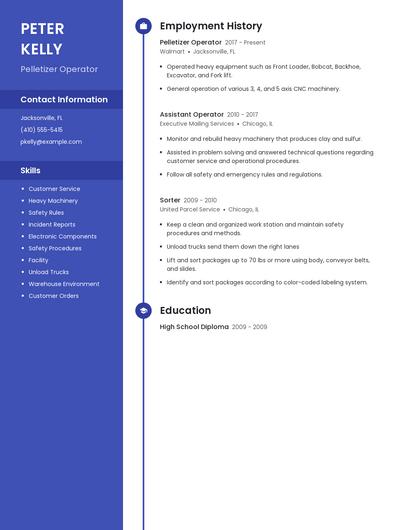 Pelletizer Operator Resume