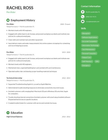 Pen Rider Resume