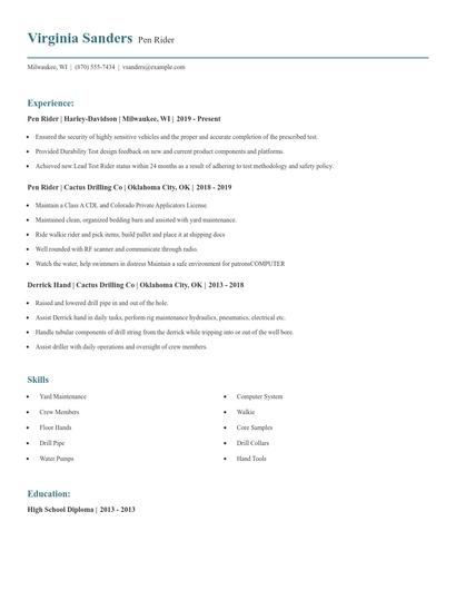 Pen Rider Resume