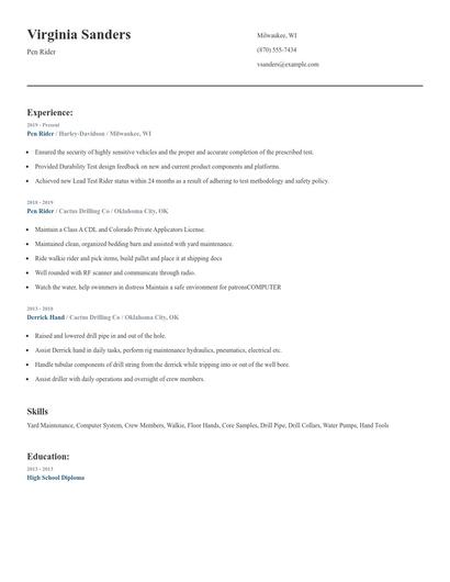 Pen Rider Resume