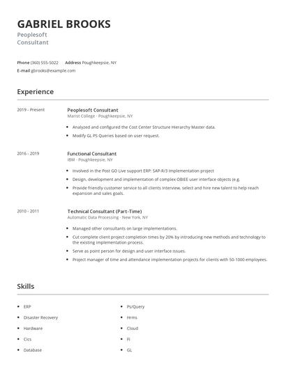 Peoplesoft Consultant Resume