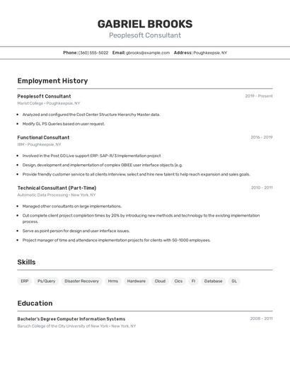 Peoplesoft Consultant Resume
