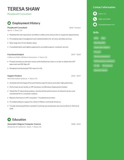 Peoplesoft Consultant Resume