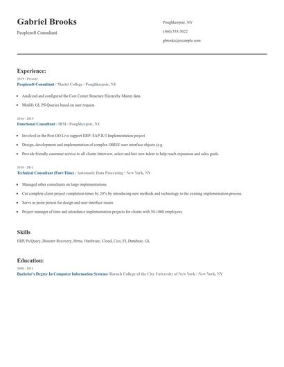 Peoplesoft Consultant Resume