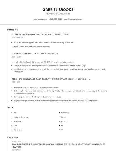 Peoplesoft Consultant Resume