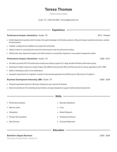 Resume example 1