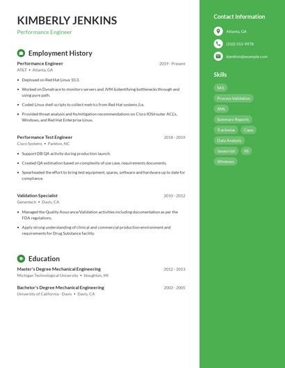 Resume example 5