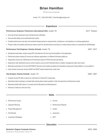 Resume example 1