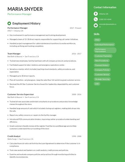 Resume example 4