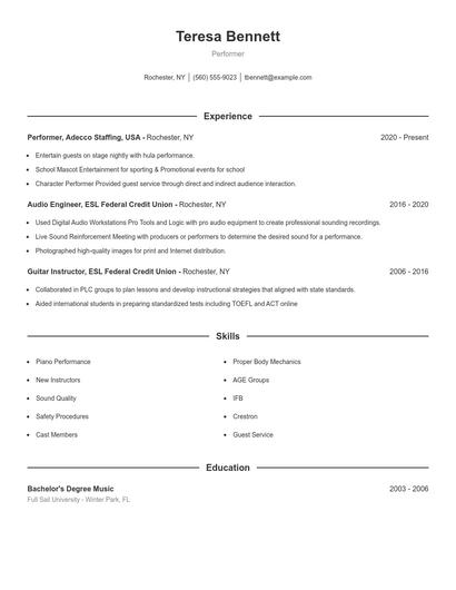 Resume example 1