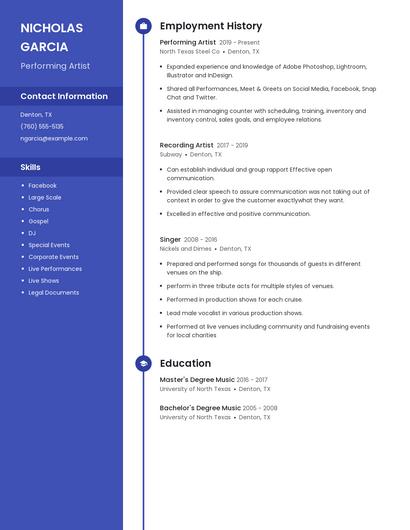 Performing Artist Resume