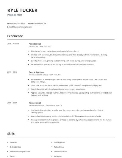 Periodontist Resume