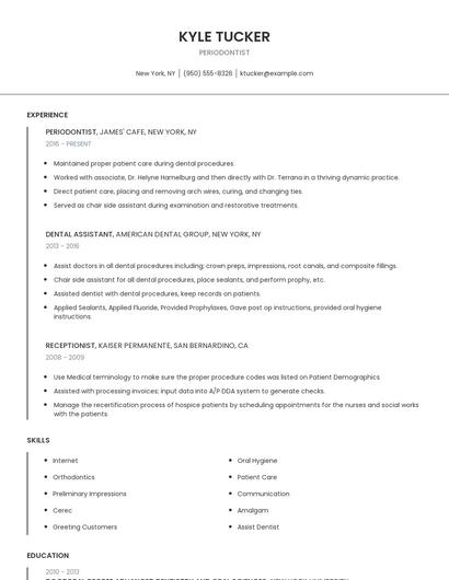 Periodontist Resume