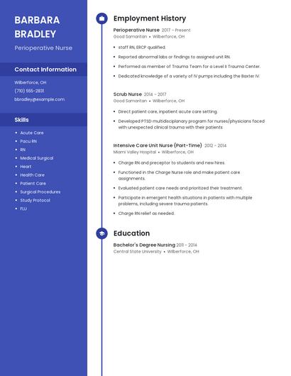 Perioperative Nurse Resume