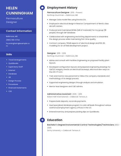 Permaculture Designer Resume