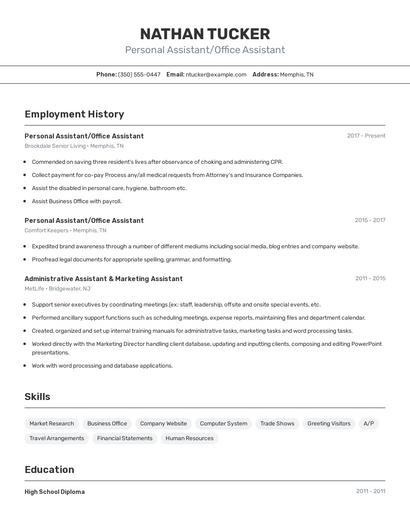 Resume example 2
