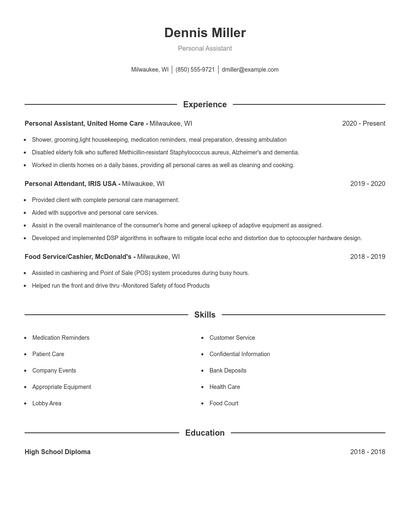 Resume example 1