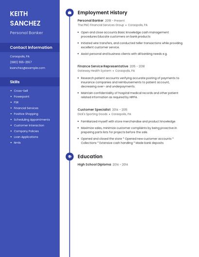 Personal Banker Resume