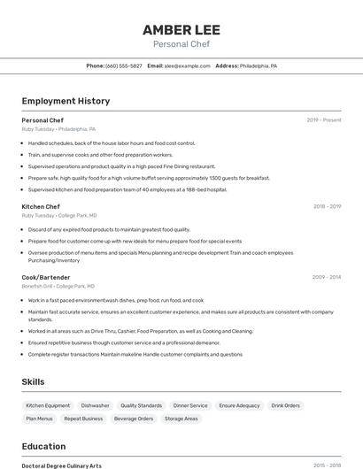Resume example 2