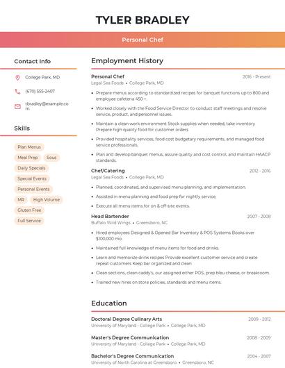 Resume example 3