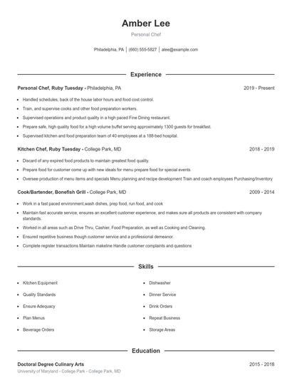 Resume example 1
