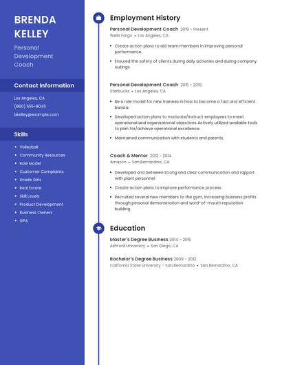 Personal Development Coach Resume