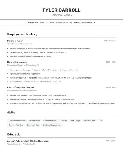 Resume example 2