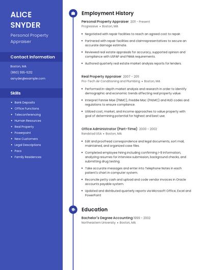 Personal Property Appraiser Resume