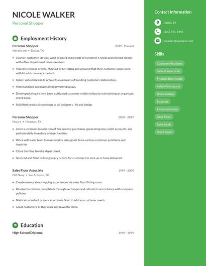 Resume example 5