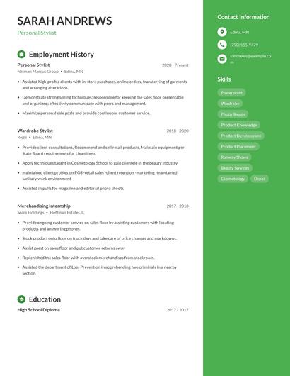 Resume example 5