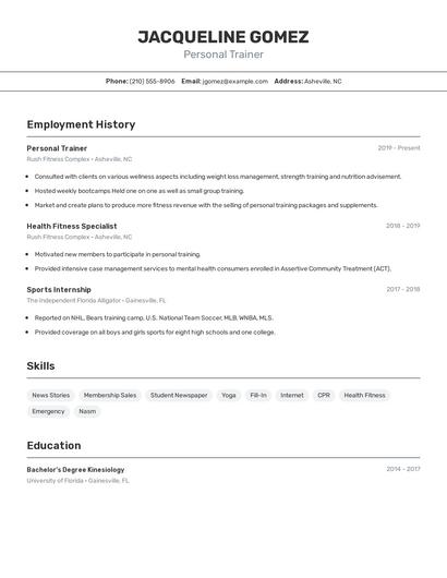Resume example 2