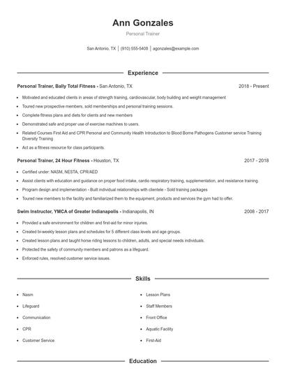 Resume example 1