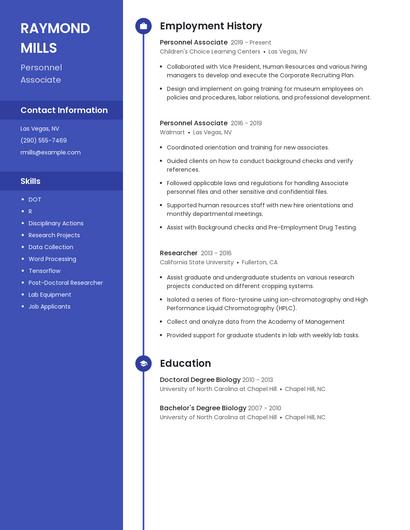Personnel Associate Resume