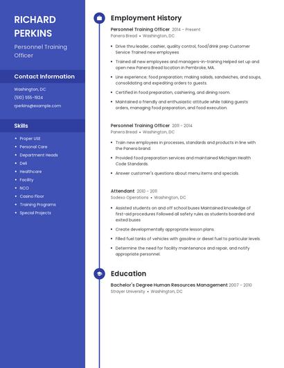 Personnel Training Officer Resume