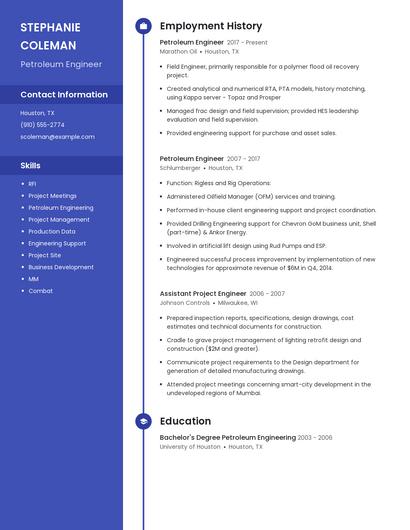 Petroleum Engineer Resume