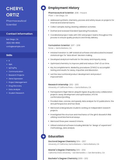 Pharmaceutical Scientist Resume