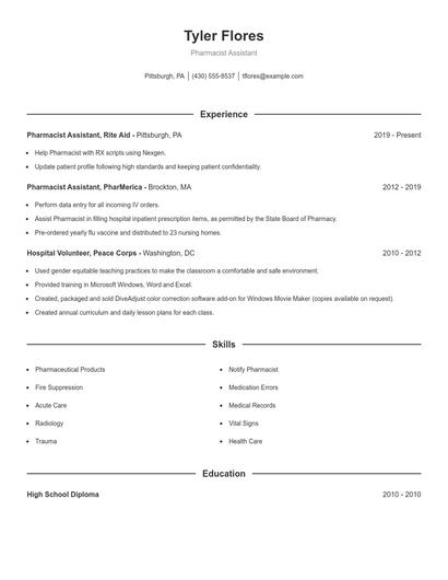 Resume example 1
