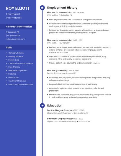 Pharmacist Informaticist Resume