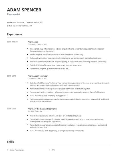 Pharmacist Resume