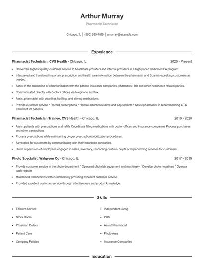 Resume example 1