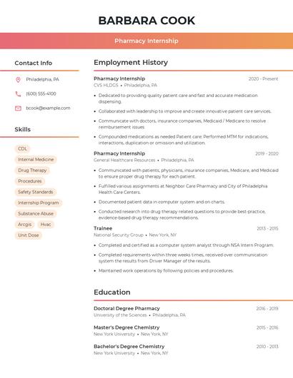 Resume example 3