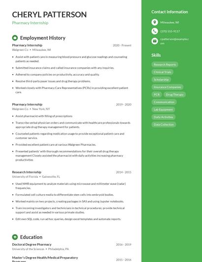 Resume example 5