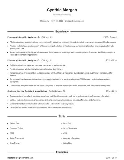 Resume example 1